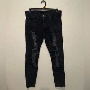 Levi's 512 black ripped jeans 34x34